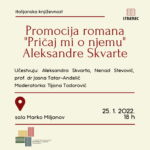 PROMOTION OF THE NOVEL OF THE ITALIAN AUTHOR ALEKSANDRA SKVARTE