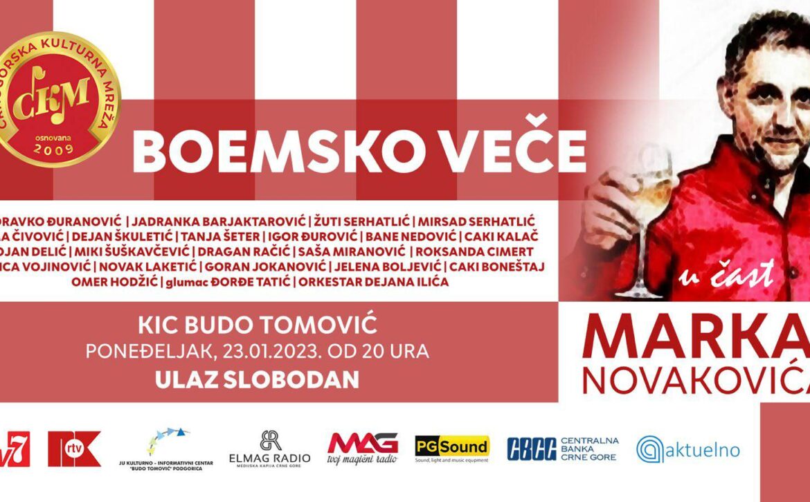 Boemsko veče u čast Marka Novakovića