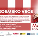 Boemsko veče u čast Marka Novakovića, ponedjeljak, 23.januar, velika sala KIC-a