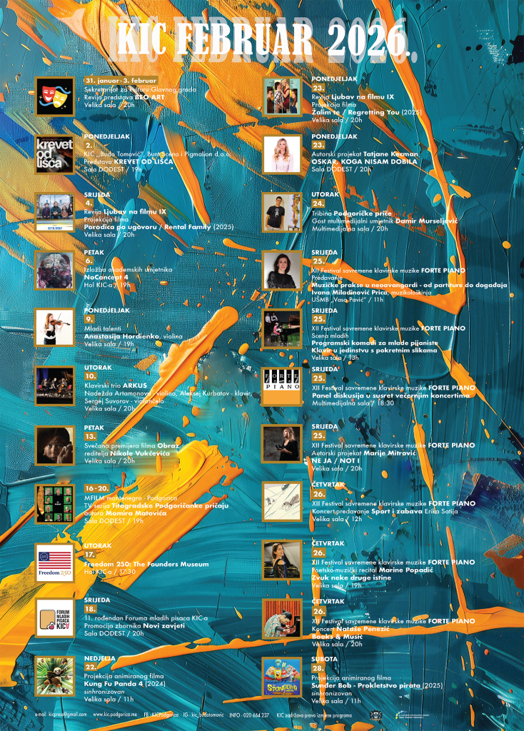 Repertoar KIC-a za februar 2026.