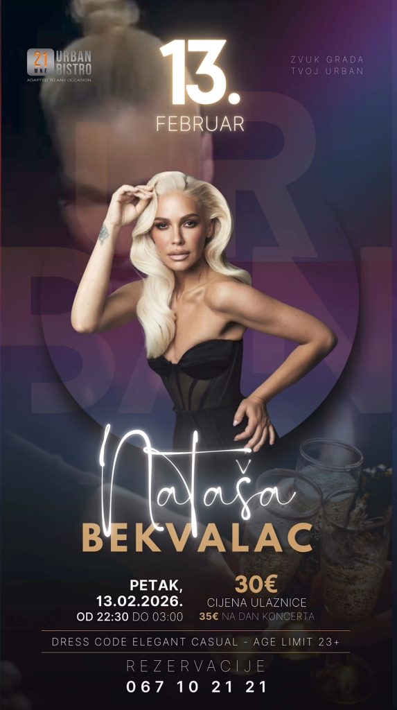 Natasa Bekvalac u 21 MNE Urban Bistro-u