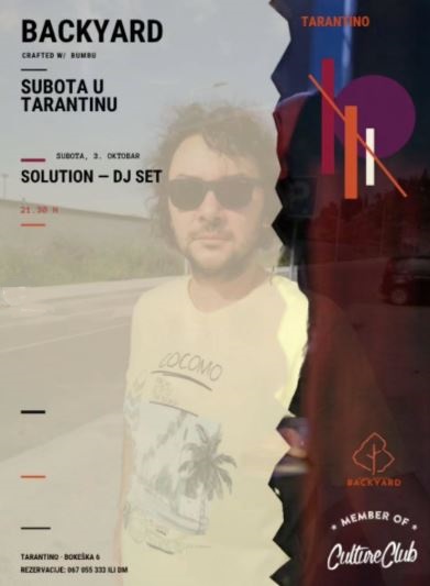 SOLUTION - DJ SET🎧3.oktobra u CC,,Tarantino"🎧🎶🎉