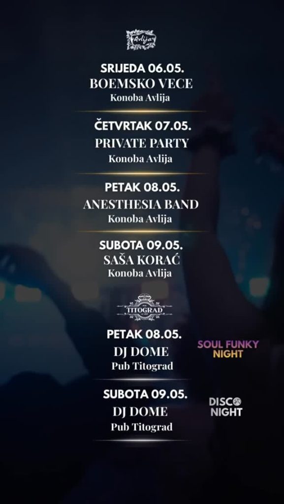 Weekend at “Konoba Avlija” & “Pub Titograd” 🎶🎤🔥