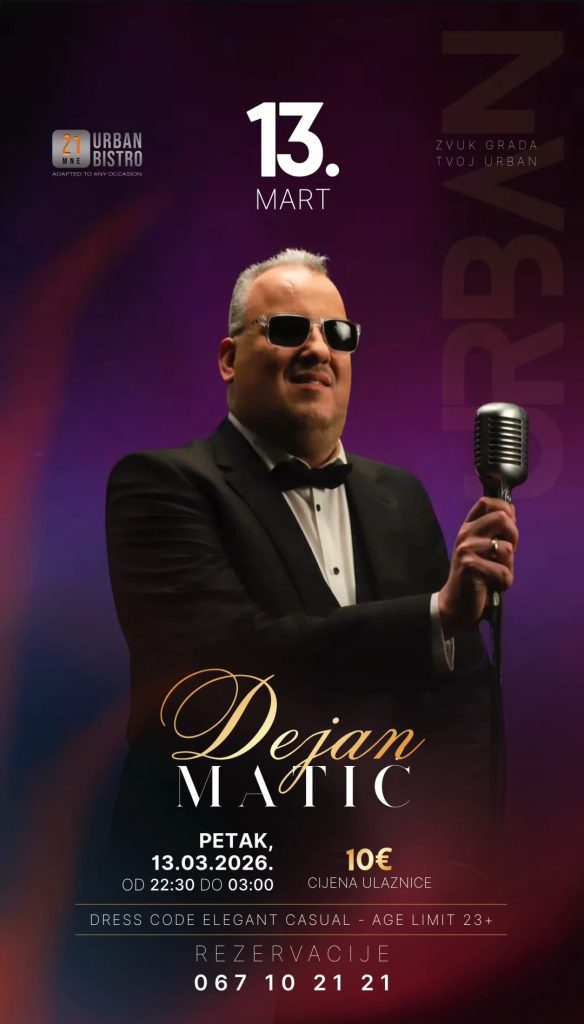 Dejan Matić u ,,21MNE Urban Bistro”-u 13.marta