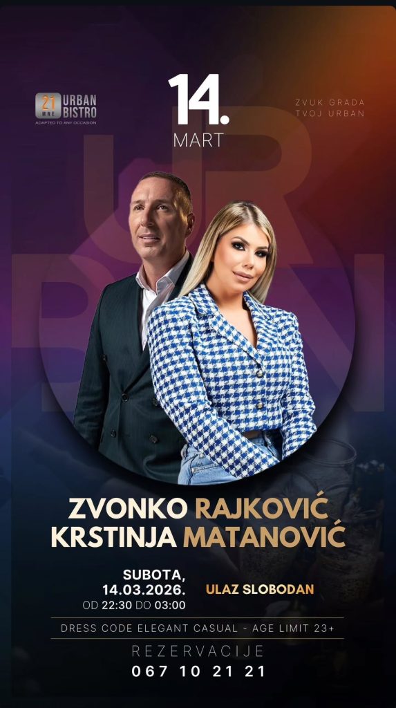 Zvonko Rajković & Krstinja Matanović 14.marta u ,,21MNE Urban Bistro”-u