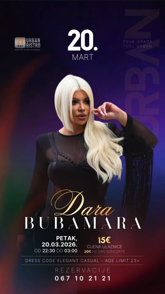 Nastup Dare Bubamare 20.marta u ,,21MNE Urban Bistro”-u