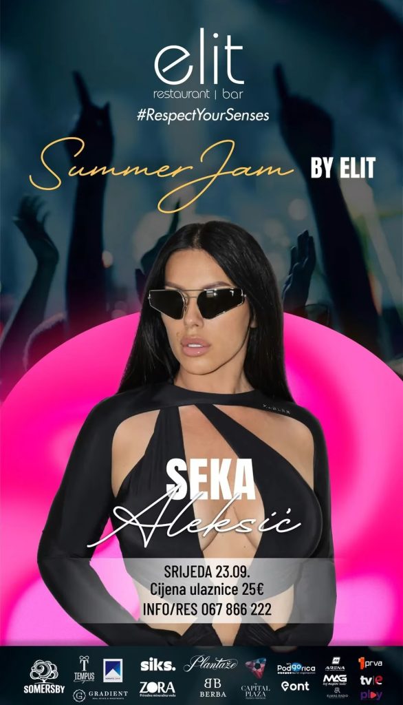 Summer Jam Festival: Seka Aleksić on September 23rd LIVE in restaurant "Elit”🎤🎶 