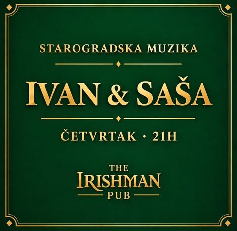 Starogradska muzika 29.oktobra u ,,Irishman Pub”-u🪗🎤🎻🎶🍀🍻