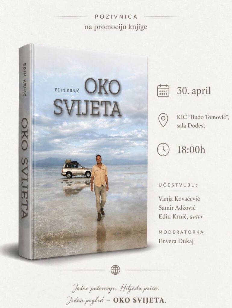 📚 Book Promotion: “Oko svijeta/Around the World” by travel writer Edin Krnić at KIC “Budo Tomović”📚
