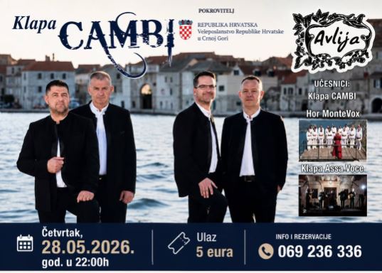 VEČE DALMATINSKE PJESME🌊🎶☀️28.maja u konobi ,,Avlija”🎤🎶🔥