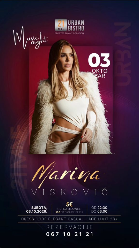 Marina Visković on October 3rd at "21 MNE Urban" Bistro🎤🎶✨