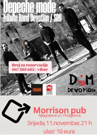 Tribute Band ,,Devotion" & svirka posvećena legendarnom bendu ,,Depeche Mode" 11.novembra u ,,Morisson Pub"-u🎤🎶🎸