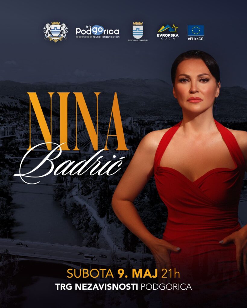 Celebration of Europe Day with a concert by Nina Badrić starting at 9 PM at Trg nezavisnosti 🎤✨🎵