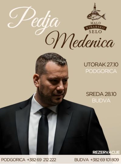 Pedja Medenica LIVE on October 27th at the restaurant “Malo ribarsko selo”🎶🎤🍷