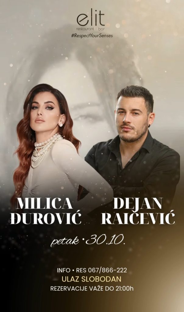 Milica Djurović & Dejan Raičević on October 30th at “Elit”🎤🎶✨