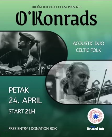 "O`Konrads Band" u KC ,,Kružni tok"🎶🎻🍀🎸🎶