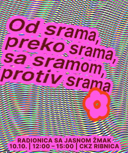 WORKSHOP WITH JASNA ŽMAK: "From Shame, Through Shame, With Shame, Against Shame" on October 10th at the CKZ “Ribnica” 🗣️ / 💬