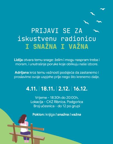 Workshops "BOTH STRONG AND IMPORTANT" by Lidija Ivanović and Adrijana Husić in November and December at CKZ "Ribnica" 🎙️👩‍🦰♀️💬✨