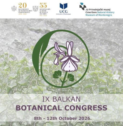 IX Balkanski botanički kongres🌿8.-12.oktobar🌸Crnogorska akademija nauke i umjetnosti🌍