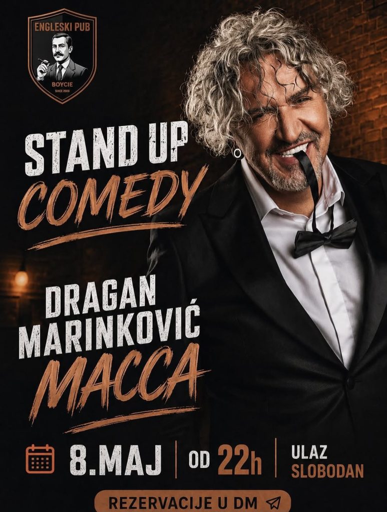Stand Up Comedy Night with Dragan Marinković Maca at “Boycie Pub” 🎤😂🎭