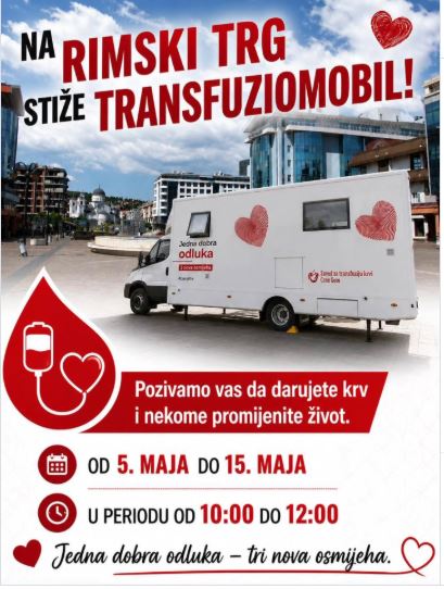 Transfuziomobil at Rimski trg from May 5th to May 15th 🩸🤝❤️