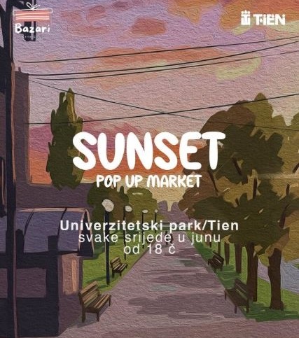 “Sunset Pop Up Market” 🌅 every Wednesday at 6PM during June in University Park 🌅🌳📍