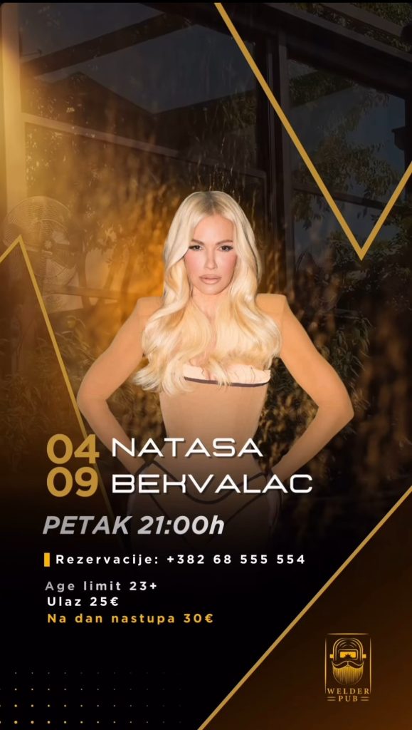Nataša Bekvalac 4.septembra u ,,Welder Pub"-u🎤🎶🎉