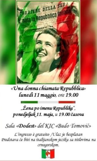 Predstava „Žena zvana Republika “ 11. maja u KIC-u ,,Budo Tomović” 🎭