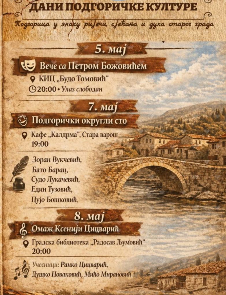,,DANI PODGORIČKE KULTURE": Omaž Kseniji Cicvarić 8.maja u biblioteci ,,Radosav Ljumović" 🎶🎤🎼