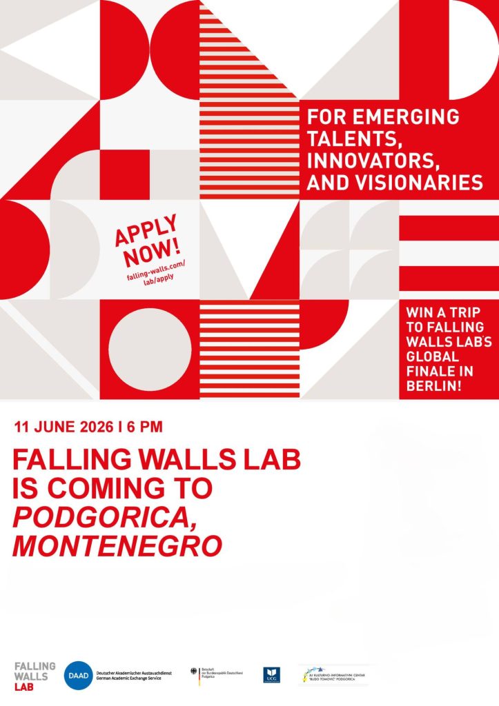 Globalno takmičenje „Falling Walls Lab" 11.juna u KIC-u ,,Budo Tomović"🧠🔬💡💻🏆