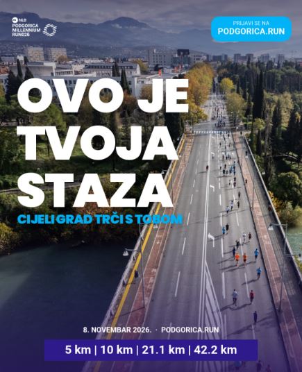 NLB PODGORICA MILLENNIUM RUN 2026, 8.novembar, Most ,,Millennium"🌉👟🚩🏃‍♂️ 🏃‍♀️⏱️🏁🏅