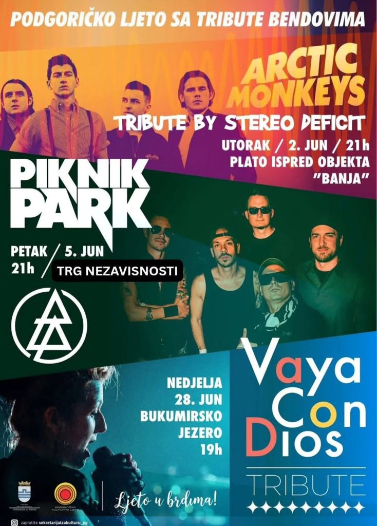 ,,Podgoričko kulturno ljeto 2026: koncerti tribute bendova🎤🎶🎸💥⚡️