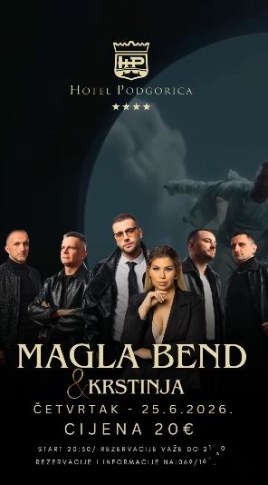 Magla Band & Krstinja Matanović on July 9th at Hotel "Podgorica" 🎤🎶✨