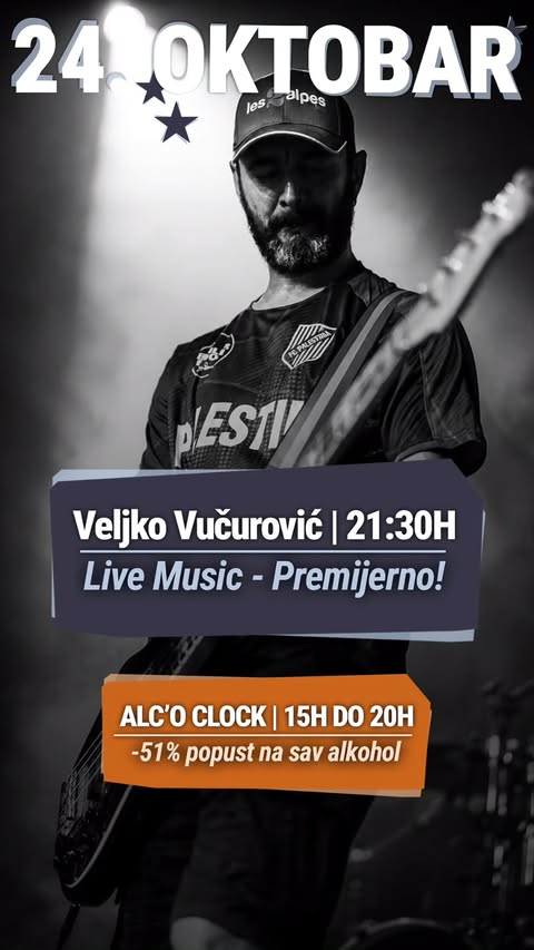 Veljko Vučurović 24.oktobra u CC ,,Tarantino"🎸🎶🔥