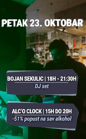 Bojan Sekulić DJ SET on October 23rd at CC “Tarantino” 🎧🎶🎉