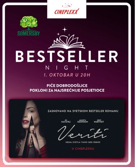 CINEPLEXX Bestseller Night: Premijera filma ,,VERITI" 1.oktobra🎬✨