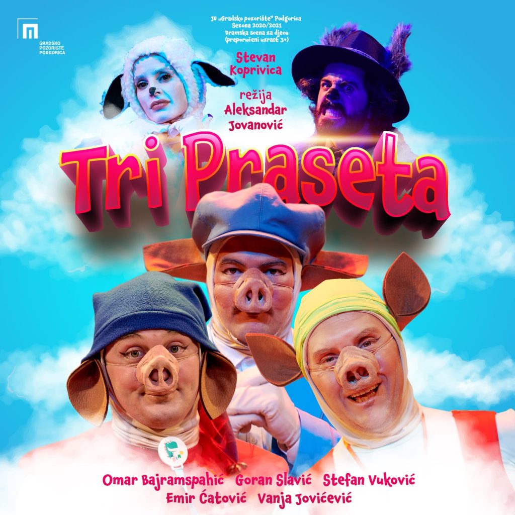 The play “Tri praseta/The Three Little Pigs” (3+) on May 31 at the KIC “Budo Tomović” 🎭