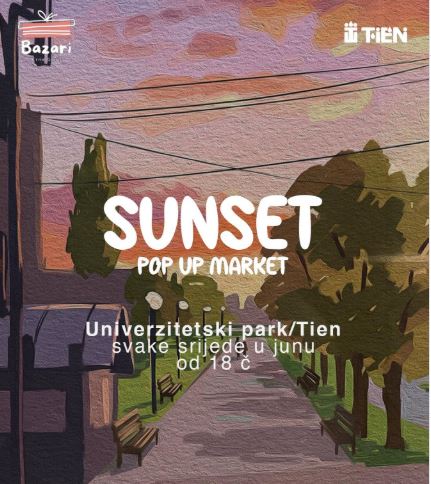 “Sunset Pop Up Market” 🌅 every Wednesday at 6 PM during June in University Park 🌅🌳📍