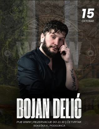 Bojan Delić 15.oktobra u WWW Pub-u🎤🎵🔥