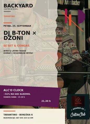DJ B-Ton × Džoni on September 25th at CC "Tarantino"🎧🎶🍻