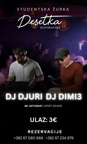 Student Party on October 28th at "Desetka"🥳🎧🔥🎶🎉