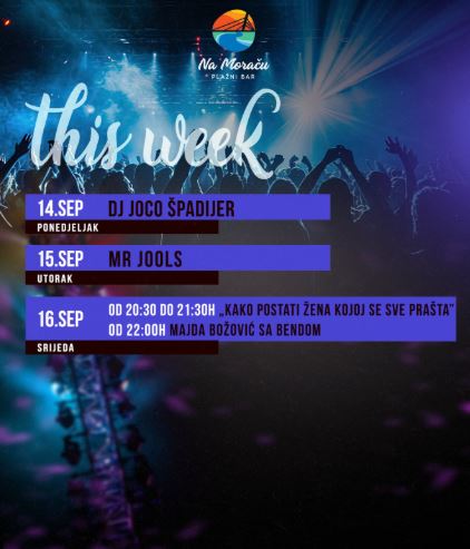 Music week at the Beach Bar “Na Moraču” 🌴☀️🎶🍹🎧🌊