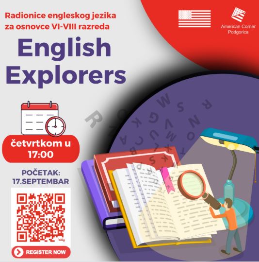 English language workshops for primary school students starting from September 17th at the American Corner 🌎💬🗣️✏️🇺🇸