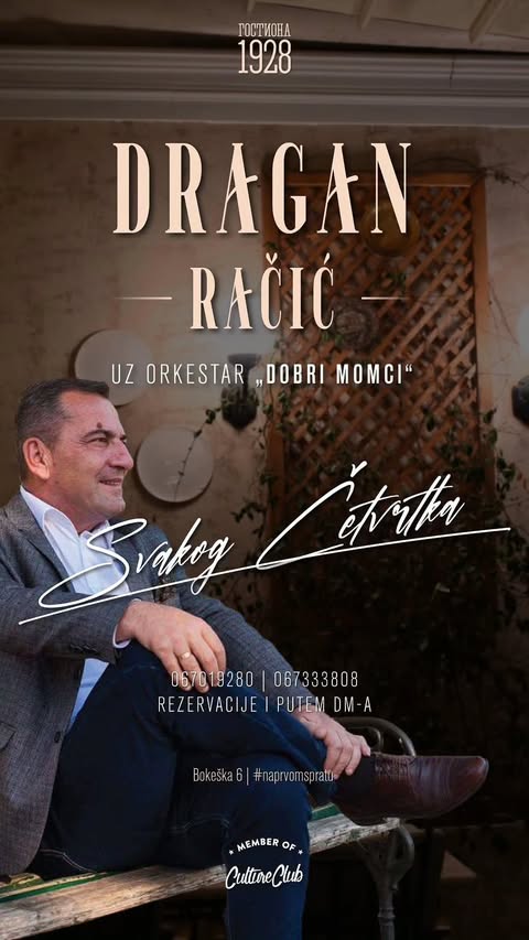 Dragan Račić with the orchestra "Dobri momci" on Thursdays at "Gostiona 1928"🎤🎻🎶