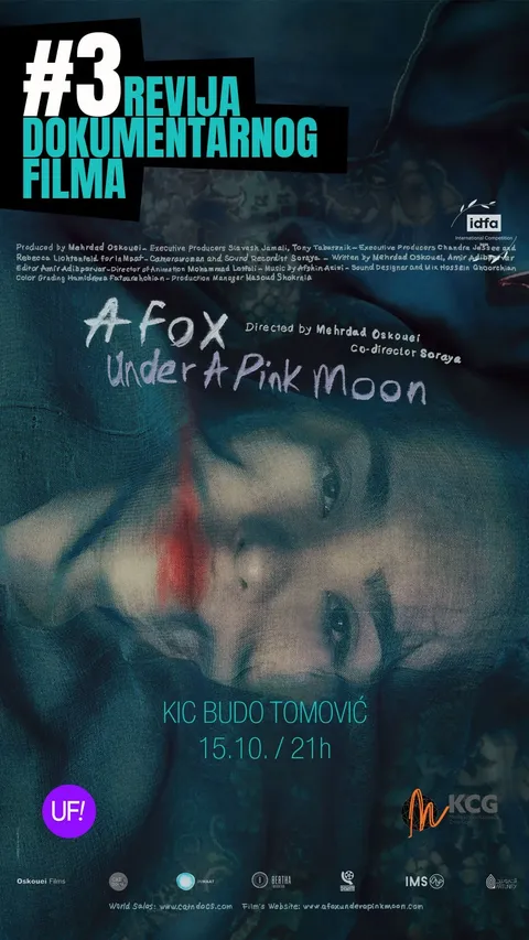 Projekcija filma ,,Lisica pod ružičastim mjesecom", reditelja Mehrdad Oskouei i Soraya Akhlaghi 15.oktobra u KIC-u ,,Budo Tomović"📽️🍿🎬