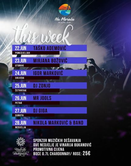 A Week of Music and Relaxation at the Beach Bar “Na Moraču” 🌴☀️🎶🍹🎧🌊