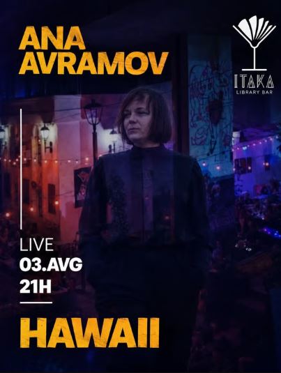 Ana Avramov on August 3rd at "Itaka Library Bar" 🎤🎸🎶