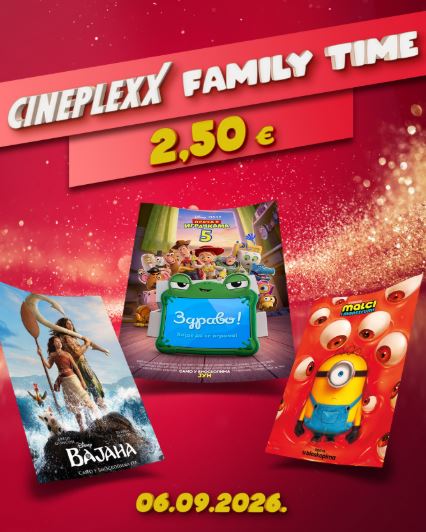 Cineplexx Family Time - 6.septembar👨‍👩‍👧‍👦Filmovi: ,,Priča o igračkama 5" & ,,Vajana" & ,,Malci & Monstrumi"po cijeni ulaznice od 2,50€!🍿👨‍👩‍👧‍👦🎬