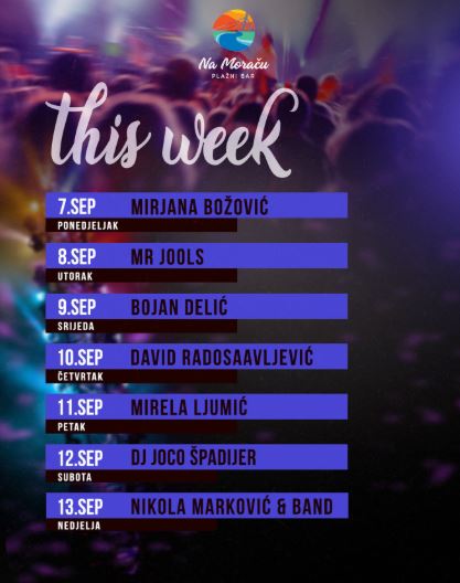 Music week at the Beach Bar “Na Moraču” 🌴☀️🎶🍹🎧🌊