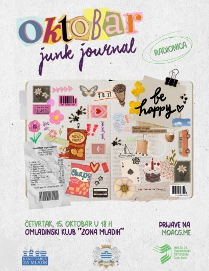 JUNK JOURNAL – CREATIVITY THAT PRESERVES STORIES ✂️ 15 October 🎨 “Zona mladih” Youth Club 🎨✂️